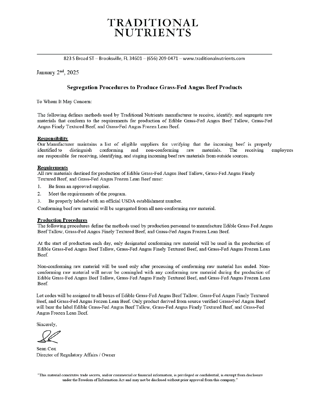 USDA label approval packet, page 3