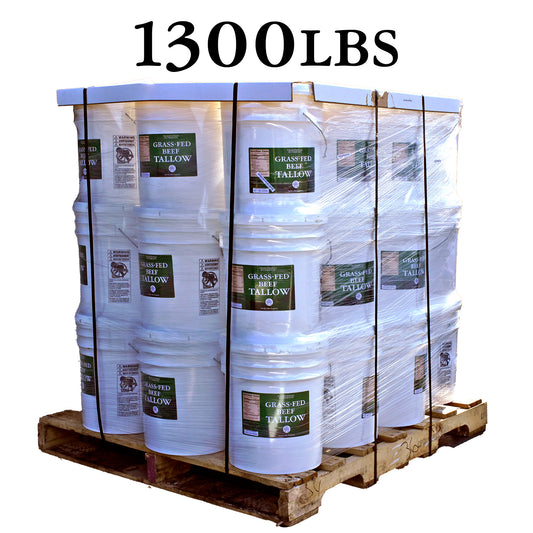1300 lb Bulk Grass-Fed Beef Tallow (36 × 5-Gallon Pails) — Shipping Included