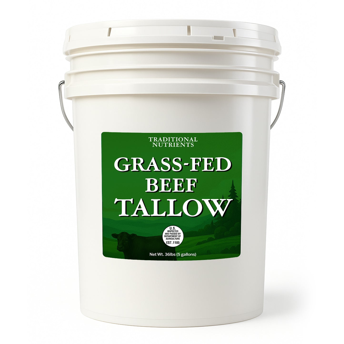 Bulk Grass-fed Tallow (36lbs - 5 Gallon bucket)