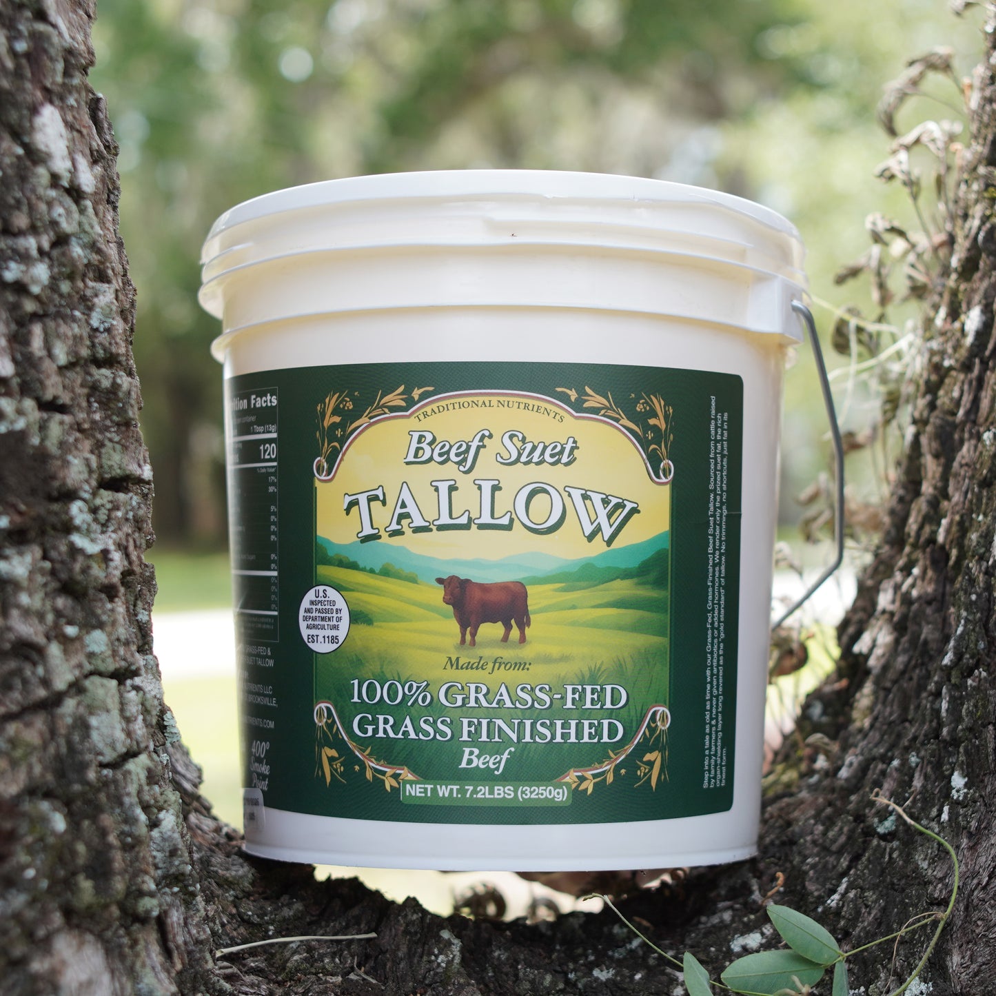 Bulk Grass Fed Beef Tallow 7.2lbs, Food Grade and Cosmetic Grade (1 gallon) 100% Grass-Fed & Grass-Finished Beef Suet Tallow, USDA Inspected