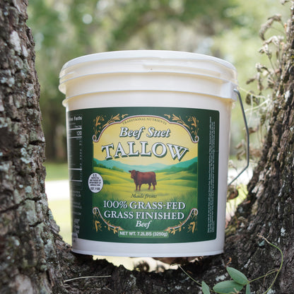 Bulk Grass Fed Beef Tallow 7.2lbs, Food Grade and Cosmetic Grade (1 gallon) 100% Grass-Fed & Grass-Finished Beef Suet Tallow, USDA Inspected