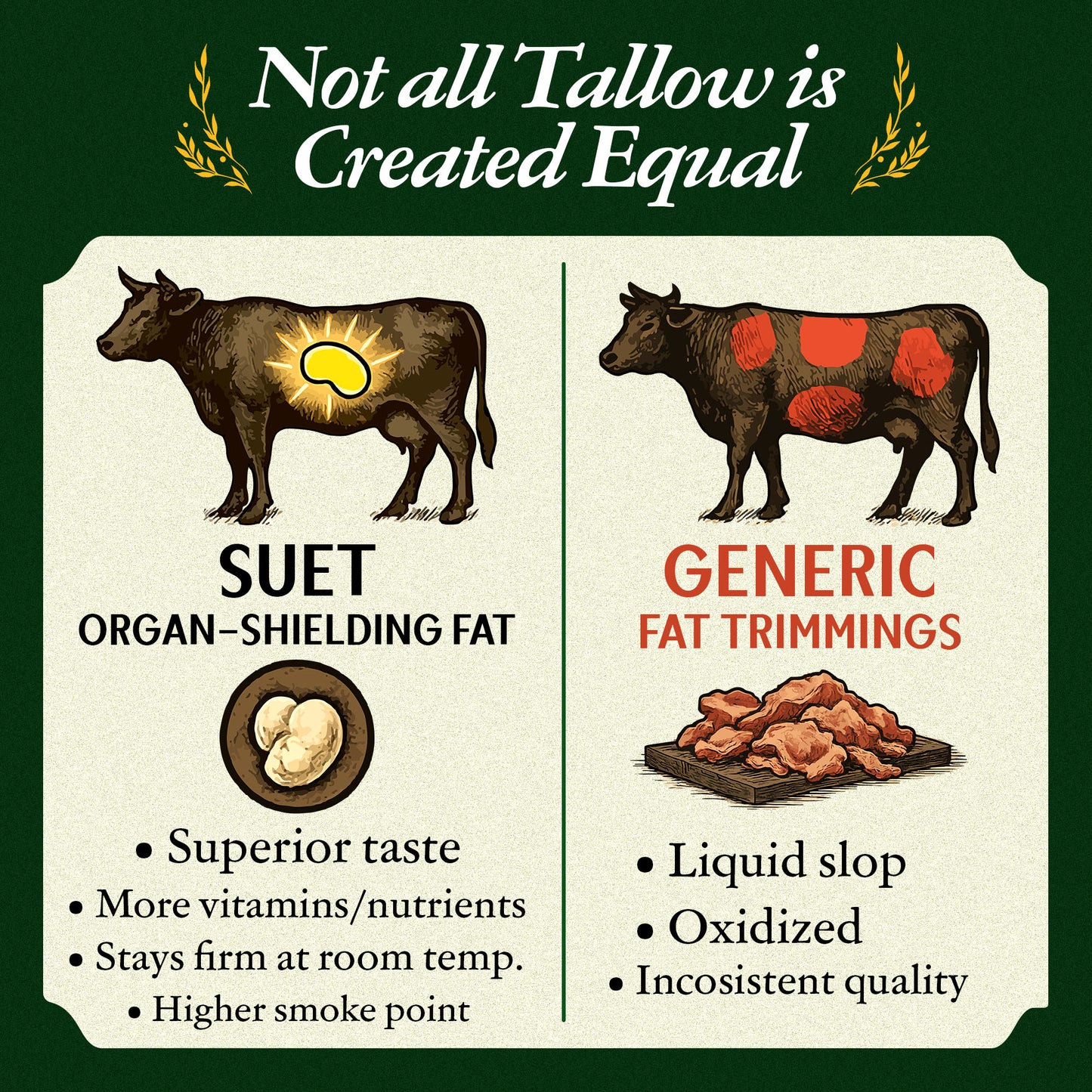 Bulk Grass Fed Beef Tallow 7.2lbs, Food Grade and Cosmetic Grade (1 gallon) 100% Grass-Fed & Grass-Finished Beef Suet Tallow, USDA Inspected