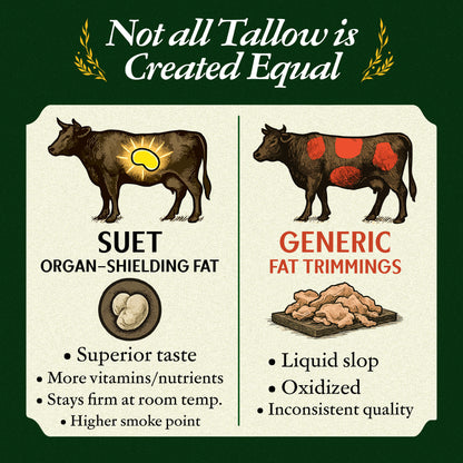 Pasture Raised Beef Tallow Made from 100% Suet