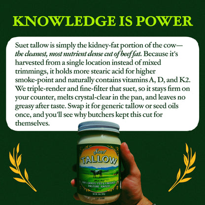 Pasture Raised Beef Tallow Made from 100% Suet