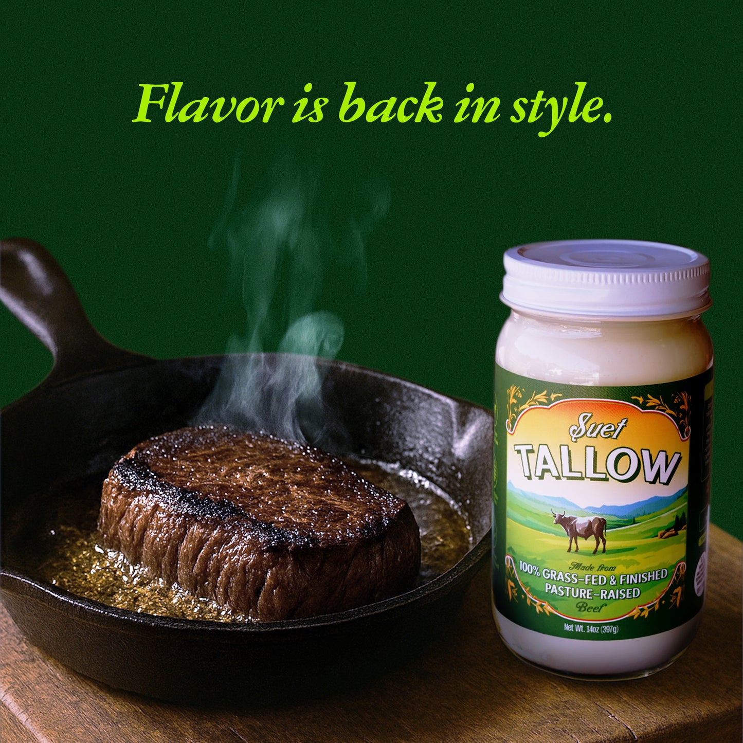 Pasture Raised Beef Tallow Made from 100% Suet