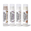 Traditional Nutrients Grass-Fed Beef Tallow Lip Balm, Variety 4-Pack, Unscented, Lavender, Vanilla Sugar, Citrus, with Organic Beeswax