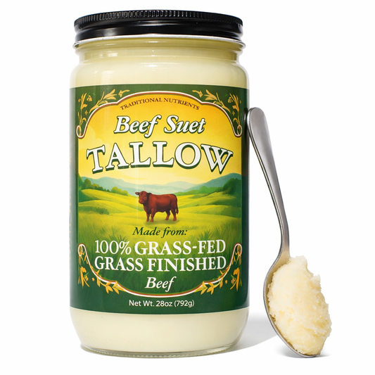 Grass Fed Beef Tallow, Grass Finished, Pure Beef Suet Tallow Fat 1.75lbs