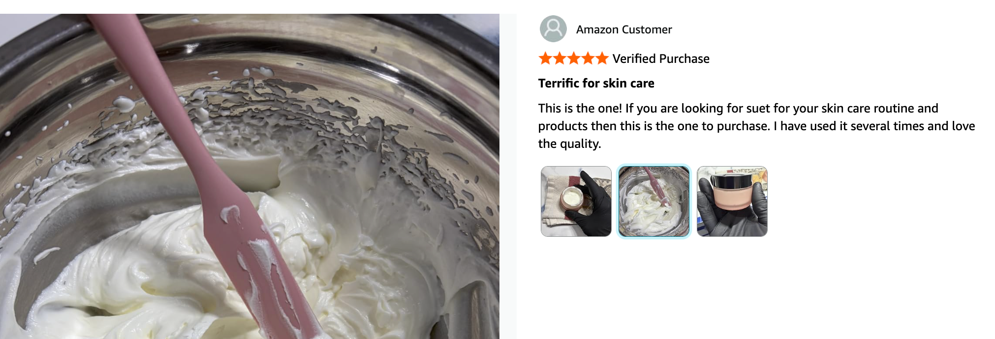 Whipped tallow in a mixing bowl, from a customer review