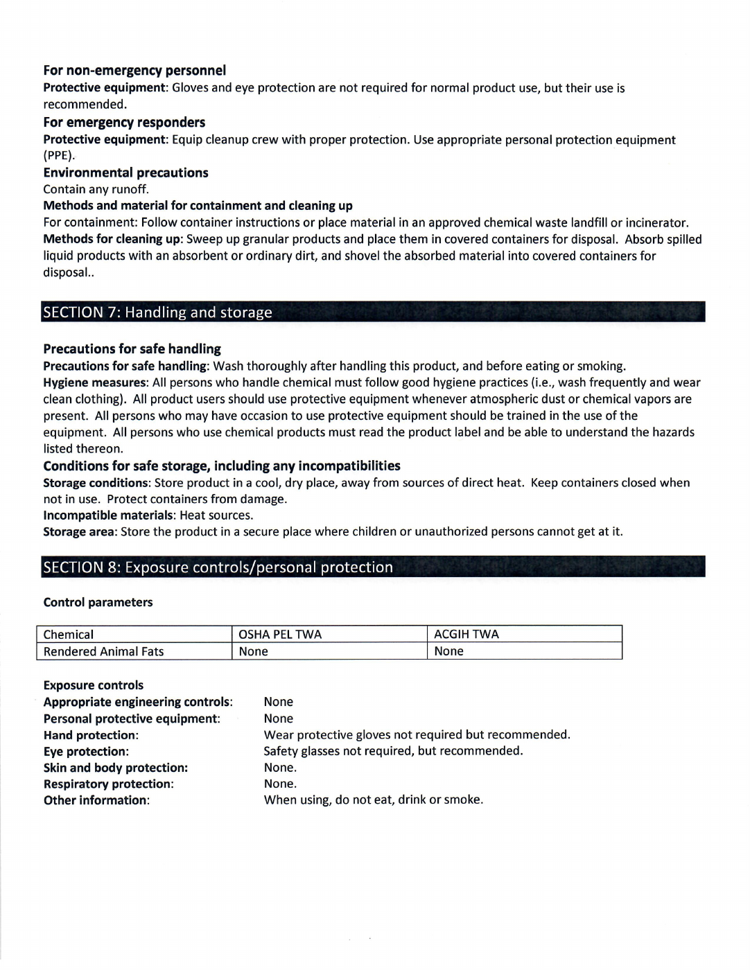 Safety data sheet, page 3
